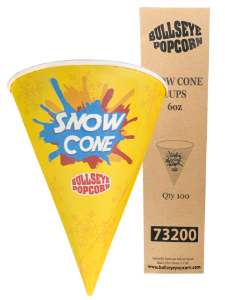 Picture of 73200 6 oz Waxed Snow Cone Cups – Bullseye Popcorn (Pack of 100)