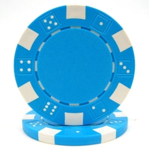 Image de 12812 Dice poker chips 11.5gr  Light Blue (roll of 50pcs)