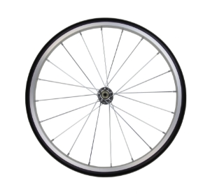 Silver aluminum wheel for Snack Station popcorn machine cart