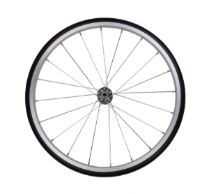 Silver aluminum wheel for 8oz and 16oz popcorn machine carts