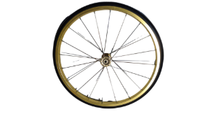 Gold aluminum wheel for 8oz and 16oz popcorn machine cart